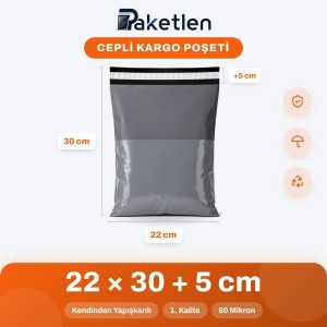 Cepli Kargo Poşeti 22×30+5 cm