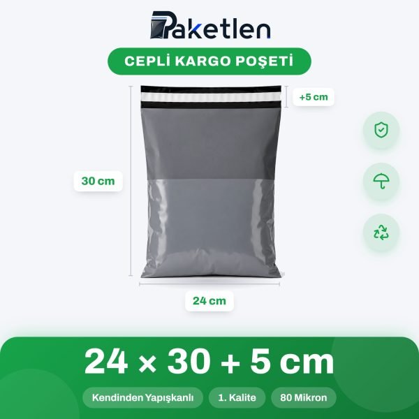 Cepli Kargo Poşeti 24x30+5 cm