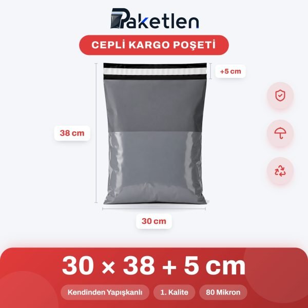 Cepli Kargo Poşeti 30x38+5 cm