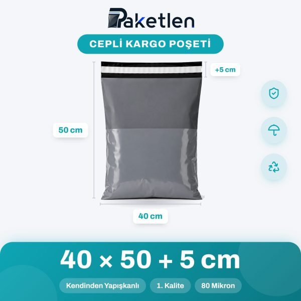 Cepli Kargo Poşeti 40x50+5 cm