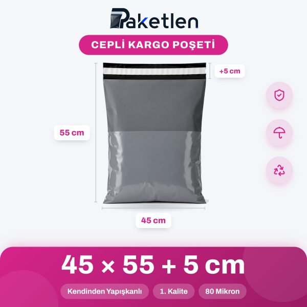 Cepli Kargo Poşeti 45x55+5 cm