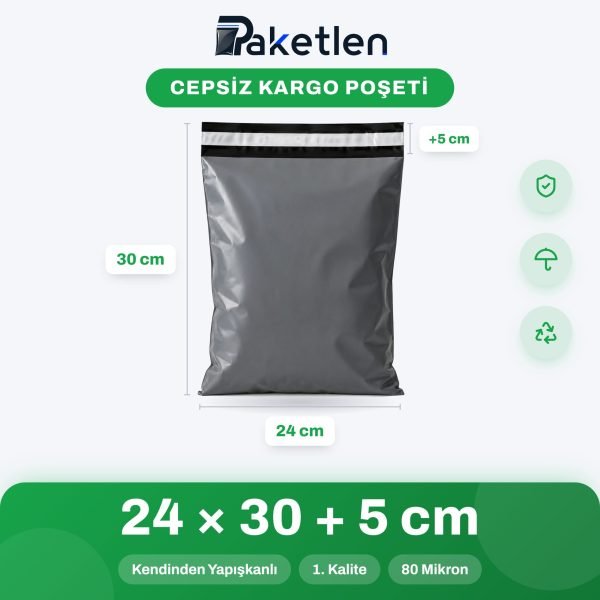 Cepsiz Kargo Poşeti 24x30+5 cm
