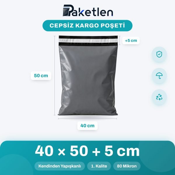Cepsiz Kargo Poşeti 40x50+5 cm