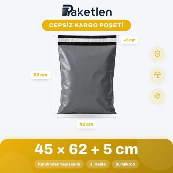 Cepsiz Kargo Poşeti 45x62+5 cm