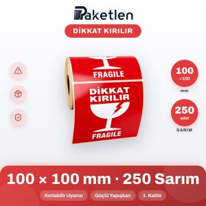 Dikkat Kırılır Uyarı Bandı 100mm x 100m