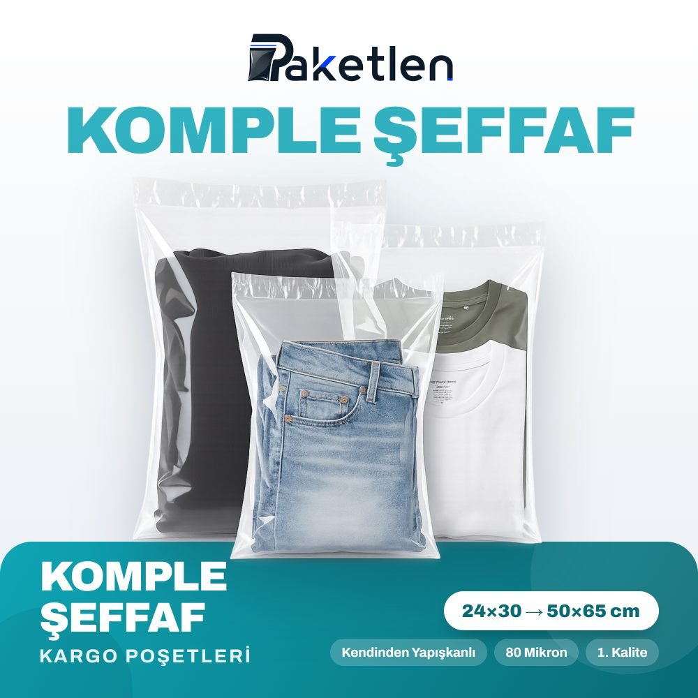 Komple Şeffaf Kargo Poşetleri — 6 ürün