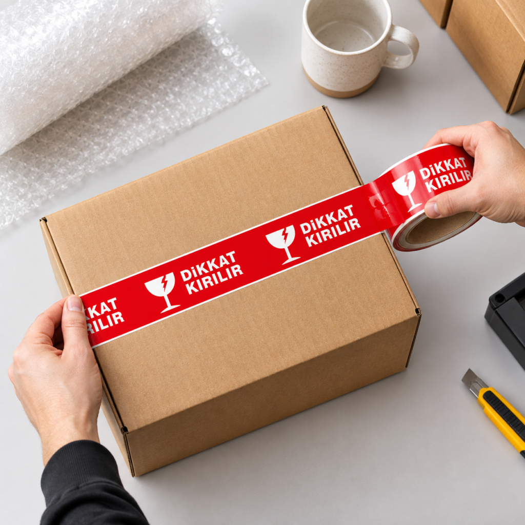 Dikkat Kırılır Bandı Nedir? E-Ticarette Kırılgan Ürün Paketleme Rehberi
